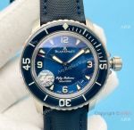 ZF Factory Swiss Replica Blancpain Fifty Fathoms Watch Blue Dial Leather Strap